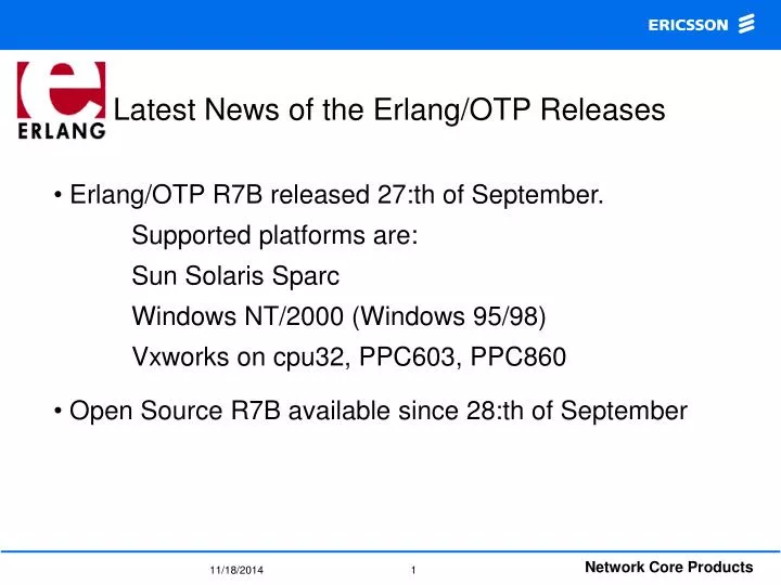 latest news of the erlang otp releases