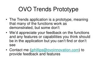 OVO Trends Prototype