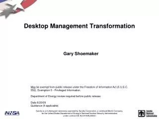 Desktop Management Transformation