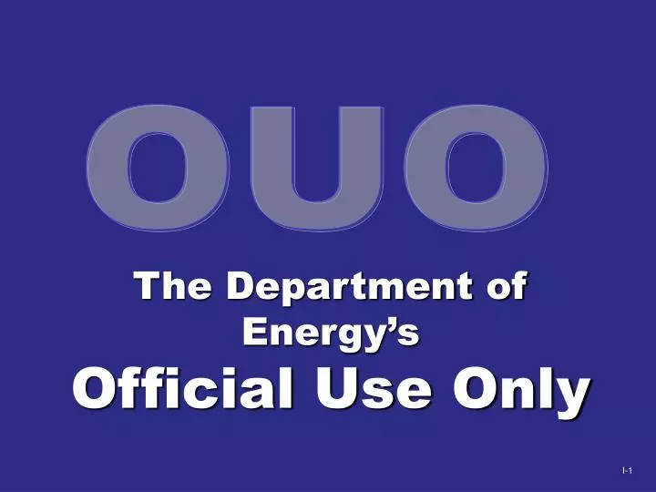 the department of energy s official use only