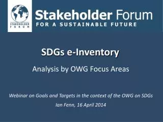 SDGs e-Inventory