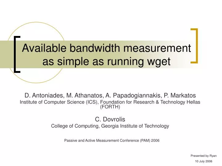 available bandwidth measurement as simple as running wget