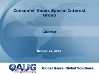 Consumer Goods Special Interest Group