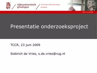 presentatie onderzoeksproject