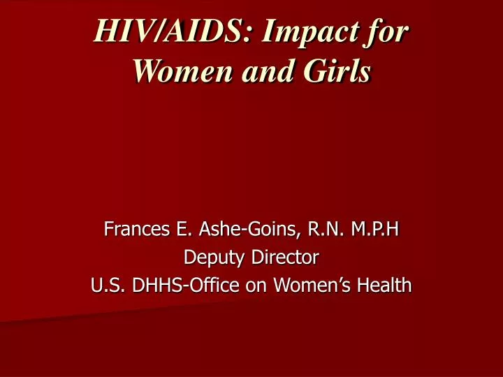 hiv aids impact for women and girls