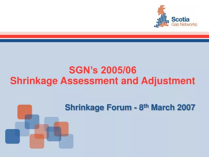 sgn s 2005 06 shrinkage assessment and adjustment