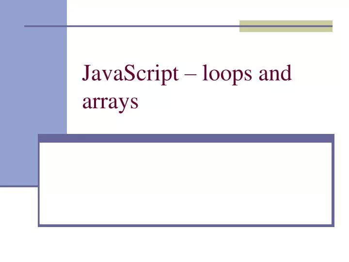 javascript loops and arrays