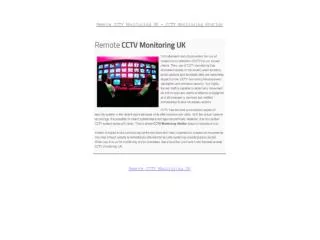Remote CCTV Monitoring UK - CCTV Monitoring Station