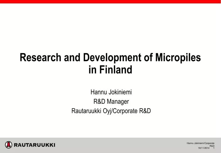 research and development of micropiles in finland