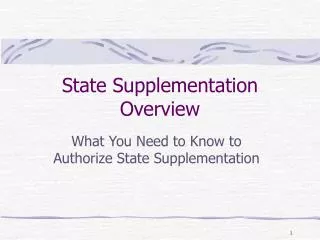 state supplementation overview