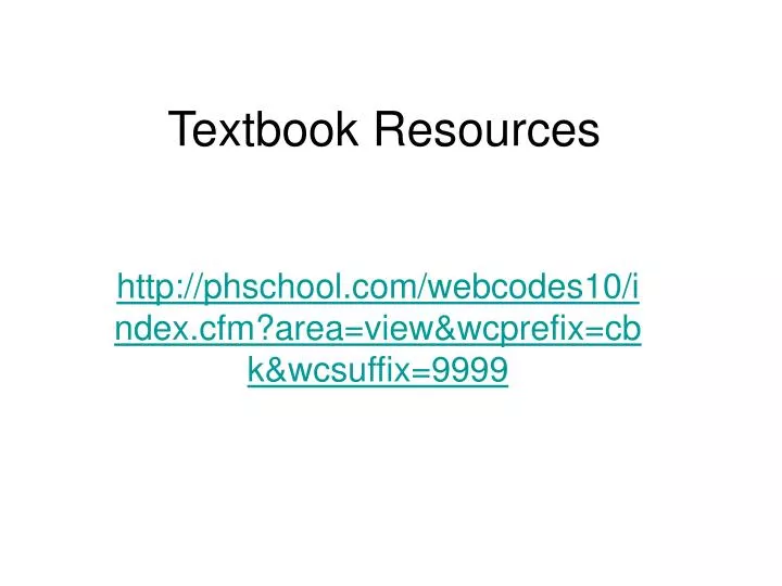 textbook resources