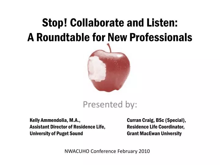 stop collaborate and listen a roundtable for new professionals