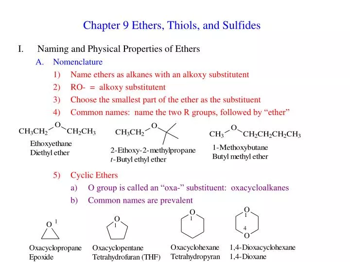 chapter 9 ethers thiols and sulfides