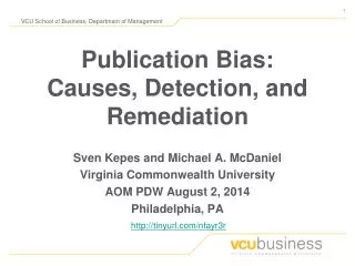 Publication Bias: Causes, Detection, and Remediation