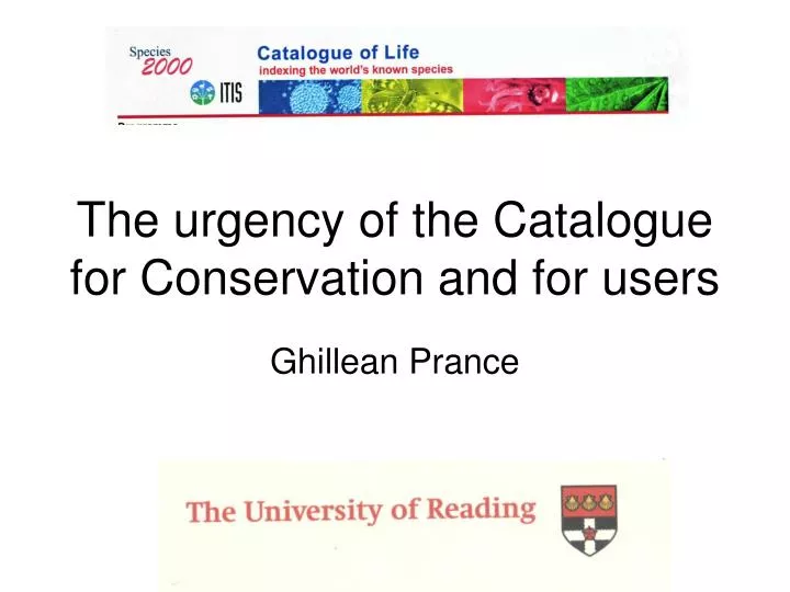 the urgency of the catalogue for conservation and for users