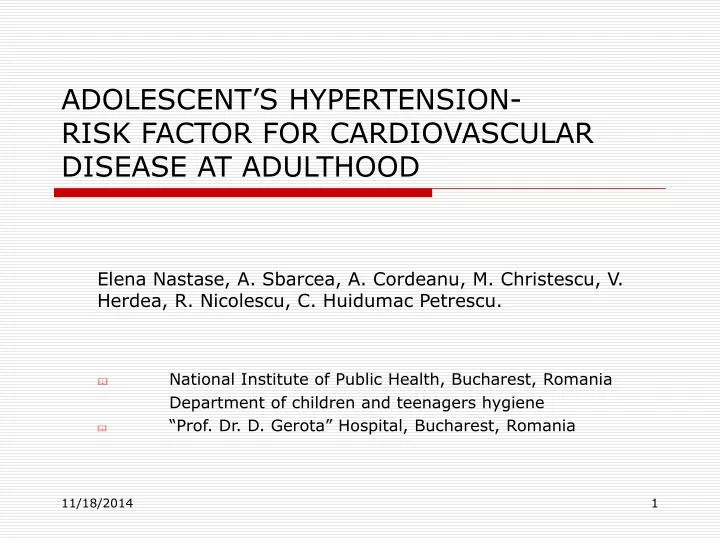 adolescent s hypertension risk factor for cardiovascular disease at adulthood