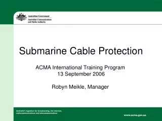Submarine Cable Protection