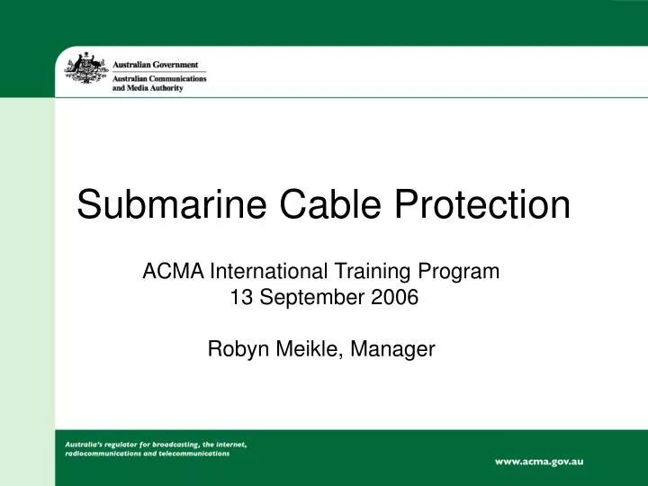 submarine cable protection