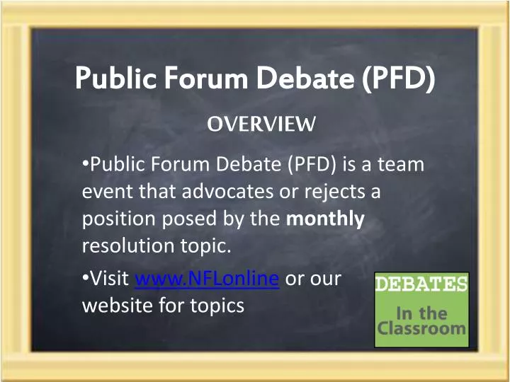 public forum debate pfd