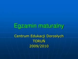 egzamin maturalny