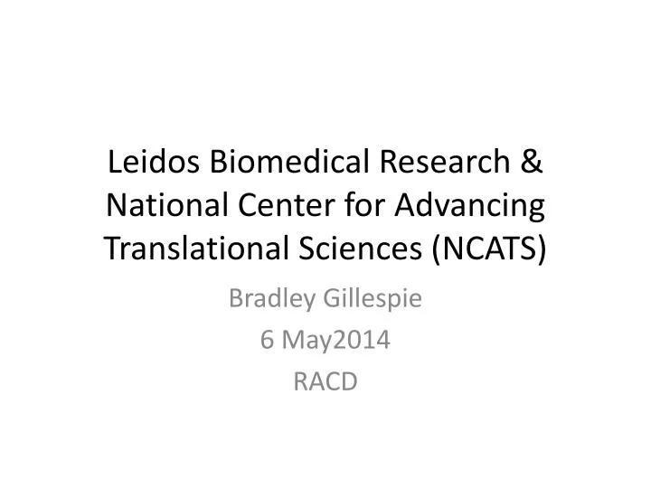 leidos biomedical research national center for advancing translational sciences ncats