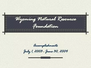 Wyoming Natural Resource Foundation