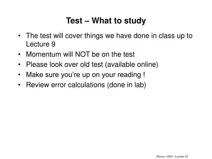test what to study