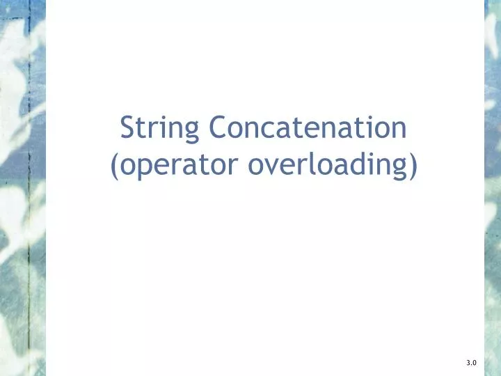 string concatenation operator overloading