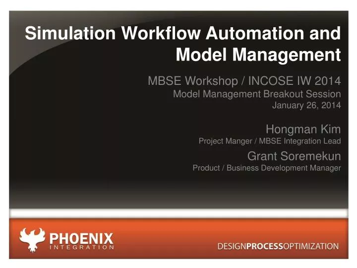 simulation workflow automation and model management