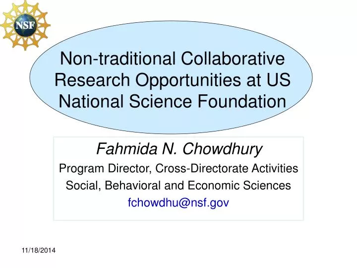 non traditional collaborative research opportunities at us national science foundation