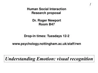 Human Social Interaction Research proposal