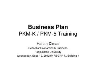 business plan pkm k pkm 5 training