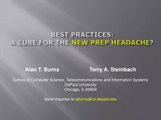 Best Practices: A Cure for the New Prep Headache ?