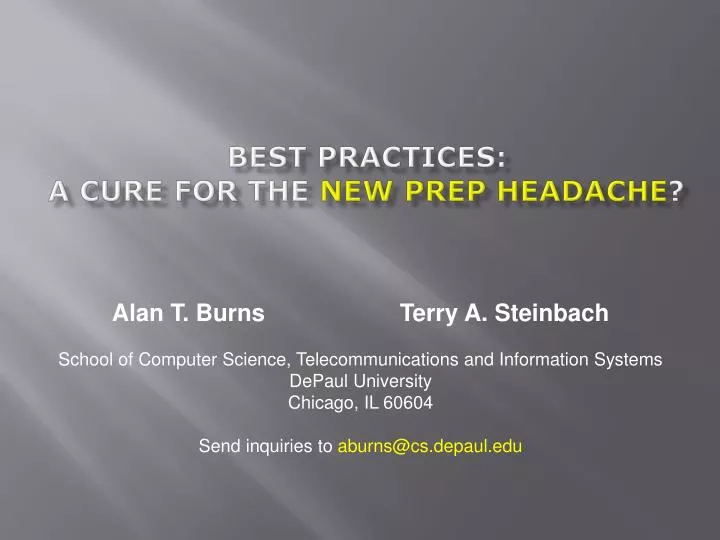 best practices a cure for the new prep headache