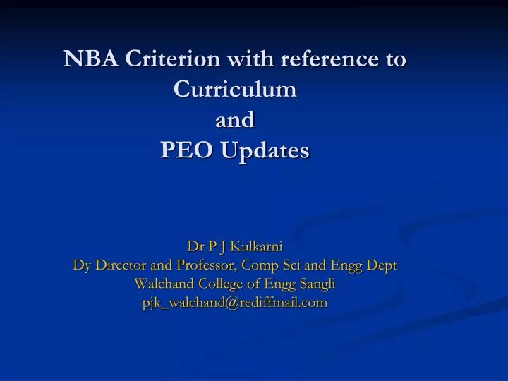 nba criterion with reference to curriculum and peo updates