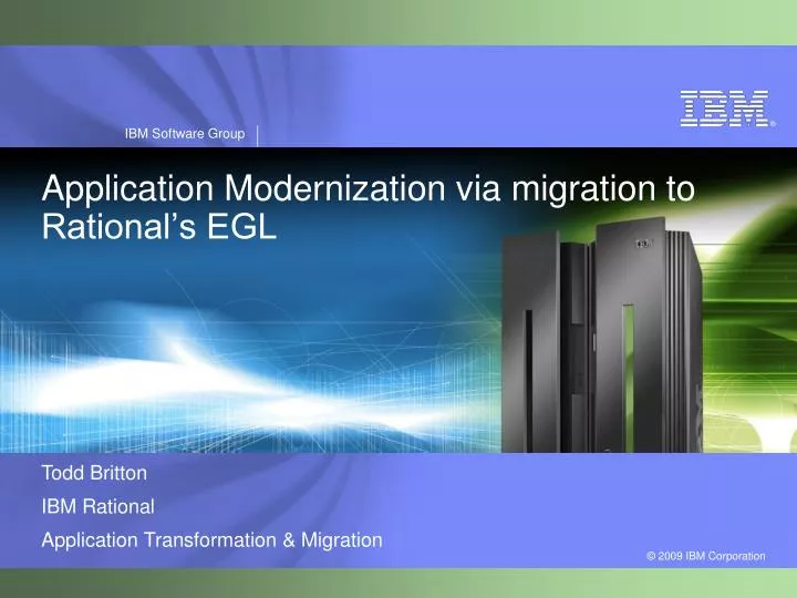 application modernization via migration to rational s egl