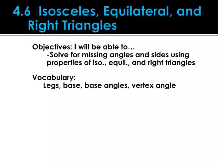 4 6 isosceles equilateral and right triangles