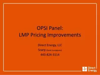 OPSI Panel: LMP Pricing Improvements