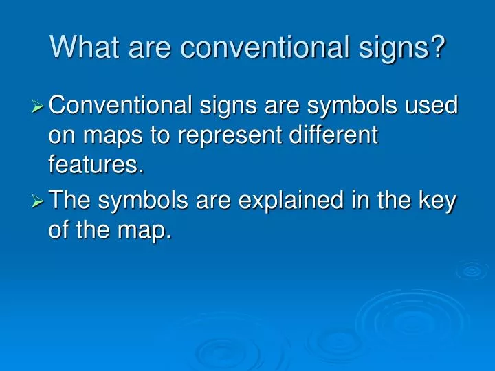 what are conventional signs
