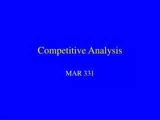 Competitive Analysis