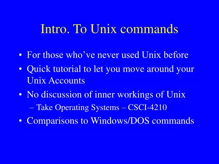 intro to unix commands