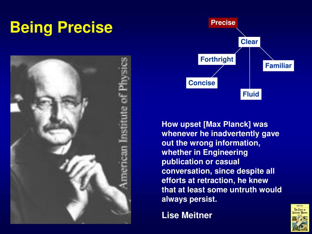 Precise First PPT - Being Precise PowerPoint Presentation, free download - ID:6765037