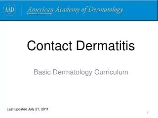 PPT - CONTACT DERMATITIS PowerPoint Presentation, Free Download - ID:634476