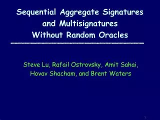 Sequential Aggregate Signatures and Multisignatures Without Random Oracles