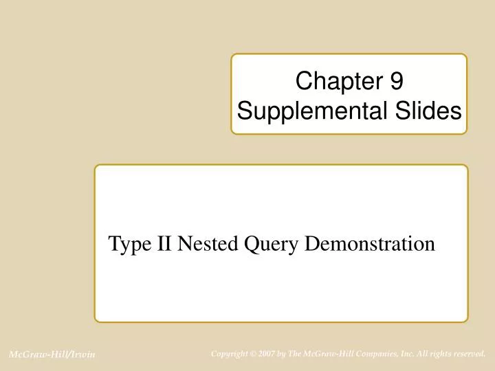 chapter 9 supplemental slides