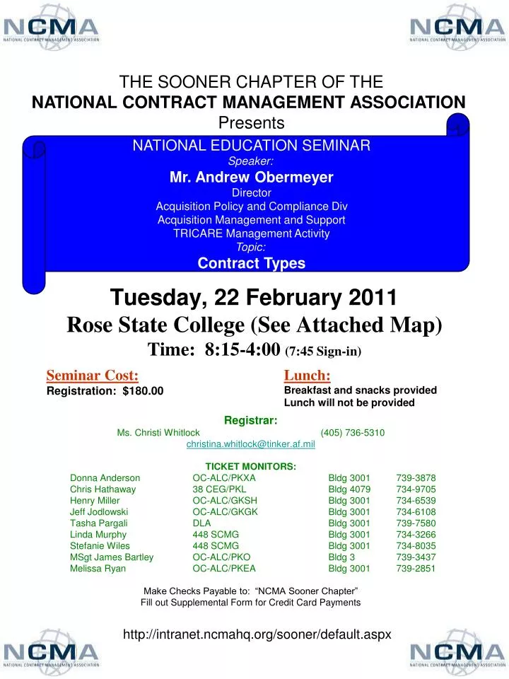 tuesday 22 february 2011 rose state college see attached map time 8 15 4 00 7 45 sign in
