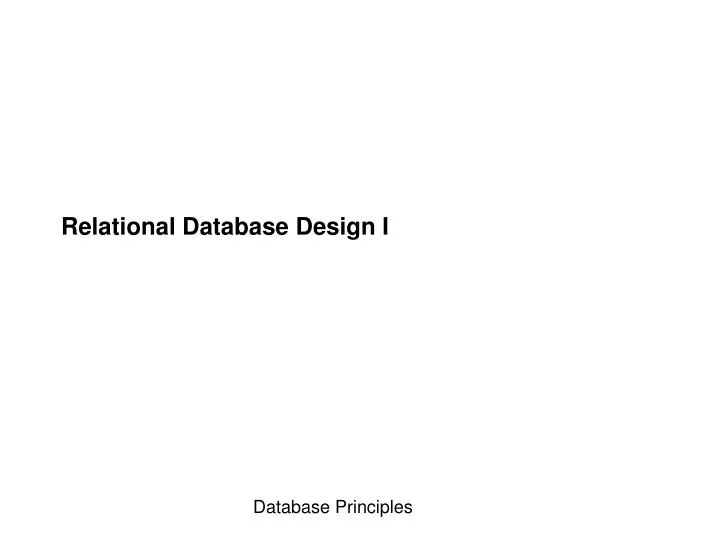 relational database design i