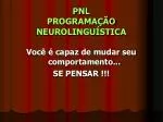 PNL PROGRAMAÇÃO NEUROLINGUÍSTICA - slide 1