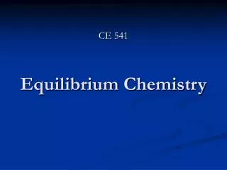 Equilibrium Chemistry