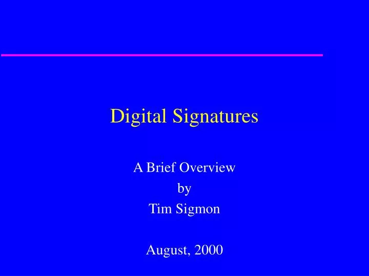 digital signatures